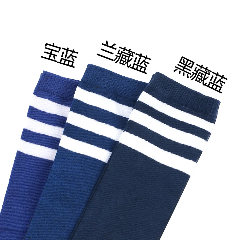 Middle Tube Sock Women Striped Knee High Ladies Japanese Harajuku College Style Cotton Summer Calf Sock Black White Female Gift