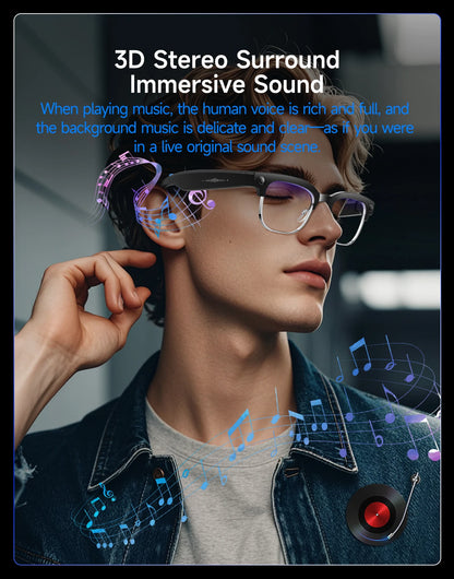 New 1200P HD Smart Glasses With 800W Ultra-Wide Camera Video Recording 4GB AI Photo Recognition Bluetooth Call Translation Voice