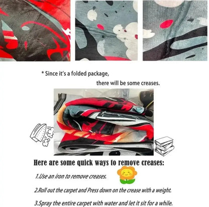 Black Sports Car GTR Flannel Rug JDM Style Floor Mat Non-slip Carpet for Living Room Bedroom Gamer Room Home Decor