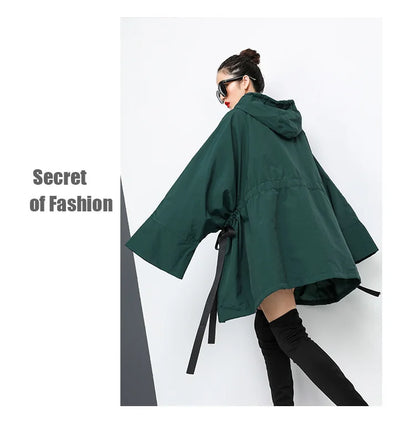 Amax luluE 2025 Fashion Korean Fall Ladies Loose Streetwear Womens Long Hooded Trench Coat Oversized Windbreaker Casual Clothes