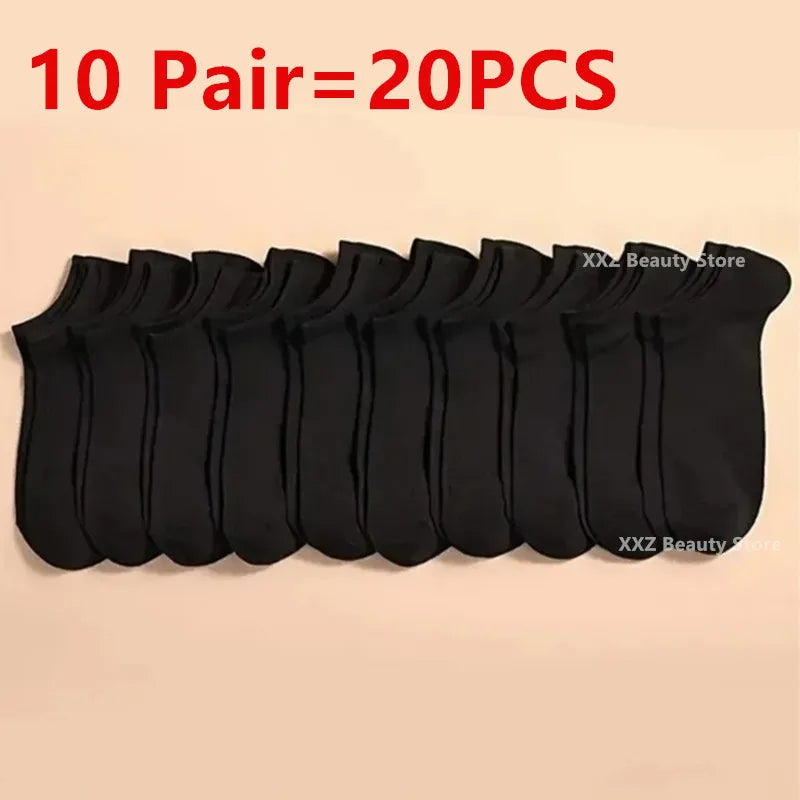 50/100 Pairs Solid Color Breathable ﻿Sock Women Men Boat Socks Invisible Low Cut Non-slip Summer No-show Ankle Socks Wholesale