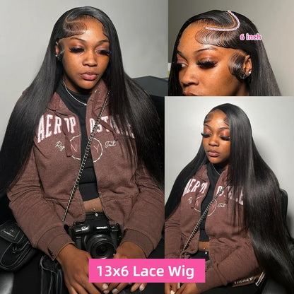 Straight 13x6 Lace Front Human Hair Wigs 360 Transparent Full Lace Wig 4x4 5x5 Lace Glueless Wigs For Black Women 30 40 Inches