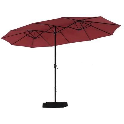 15FT Patio Umbrella with Base, Large Double-Sided Outdoor Market Umbrella with Crank Lift, UV-Resistant Canopy for, Customized