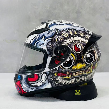 Unisex Design Little Turtle Model Full Face Motorcycle Helmet Reduces Wind Noise and Buffeting for Peaceful Riding All Seasons