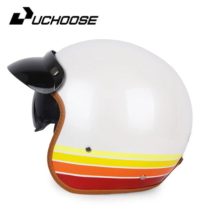DOT Certificated Retro Motorcycle Helmet Cafe Racer Open Face Casco Moto Motorcycle Accessories Men Moto Helmets