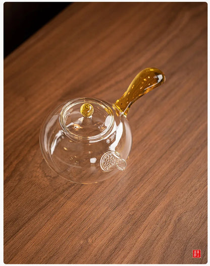 High Borosilicate Glass Teapot Thickened High Temperature Resistance Side-handle Pot Small Household Anti-scald Green Tea Teapot