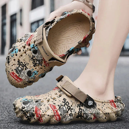 Men'S Breathable Casual Sandals Summer New Soft-Sole Non-Slip Comfort Outdoor Beach Shoes Fashion Youth Dual-Use Sports Slippers