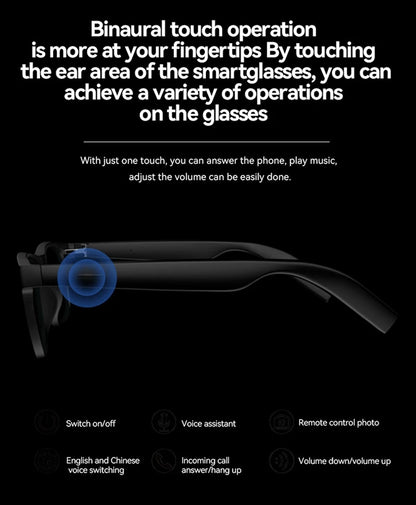 Xiaomi 4K AI Smart Glasses Multifunctional Camera Bluetooth Call Voice Assistant Music Player Translate Photochromic HD Glasses