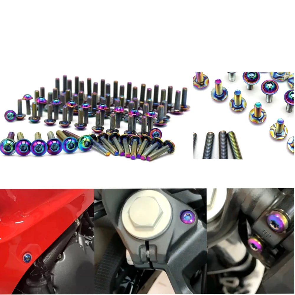 195pcs Burn Titanium screw Fairing Screws Bolt Kit for Suzuki GSXR600 GSXR1000 Hayabusa GSX1300R GSX600F GSX750F SV1000 SV650