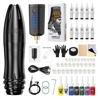 Wireless Tattoo Pen Kit LED Digital Display Wireless Machine Pen 1800mAh with Needles Permanent Makeup Body Kit Tattoo Supplies