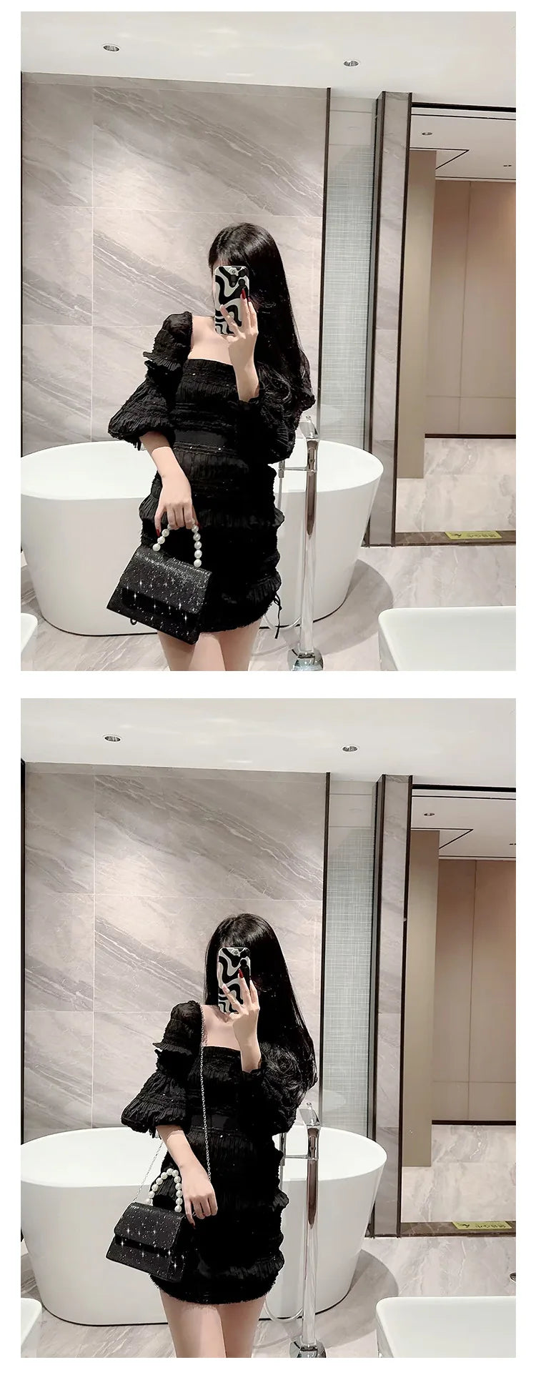 Pearl Chain Shoulder Bags Luxury Purse Gold Bright Silk Evening Bag Women Elegant Fashion Banquet Clutch Female Handbag bolsa