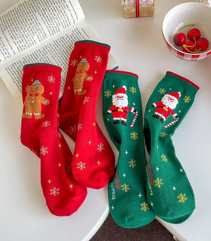 1/4pairs Men Christmas Socks New Year Funny Snowflake Beer Santa Claus Elk Snow Cotton Happy Socks Men Cartoon Women Sokken