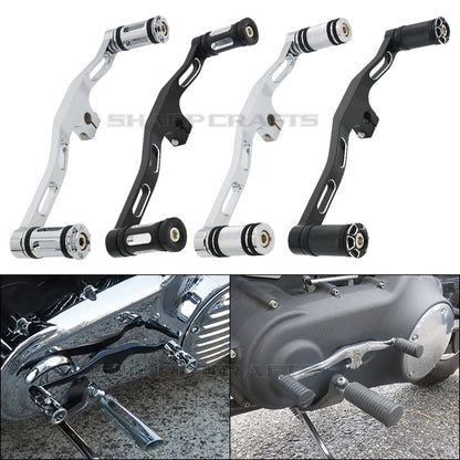 For Harley Dyna Street / Fat Bob Low Rider Super / Wide Glide Motobike CNC Mid-Controls Heel Toe Shifter Lever Shift With Pegs