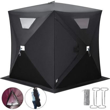 Tente de sauna mobile extérieure carrée portable, adaptée à la randonnée  camping en hiver, avec fonction d'isolation thermique