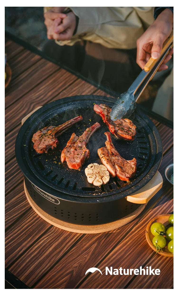Naturehike Cool Camping Gear Outdoor Barbecue Griddle Round Tabletop Barbecue Grill Portable Carbon Stove Charcoal Grill Stove