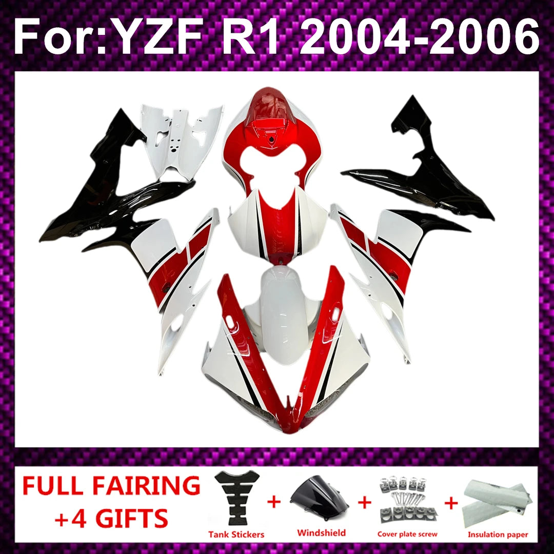 Motorcycle Fairing Kit ABS Plastic Body Injection Fairings Bodywork Bodykits For  R1 YZF1000 YZFR1 YZF-R1 2004 2005 2006