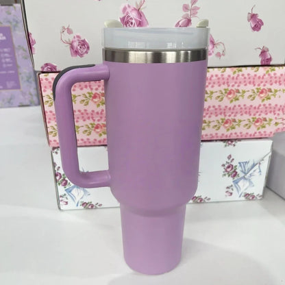 40oz Tumbler withLOGO Handle Lid Straw Stainless Steel Vacuum Insulated Quengher H2.0 Thermos Cup Silicone Boot for Stanleys