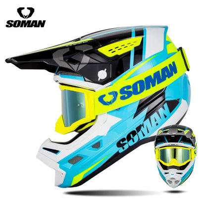 2025 SOMAN Professional Racing Motocross Helmet Off Road Helmet Motorcycle Cartoon Childrenr ATV Motorcycle MTB Helmet