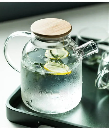 1.8L Transparent Borosilicate Glass Teapot Heat-Resistant Large Clear Tea Pot  Flower Tea Set Puer Kettle Cup Office Home Tool