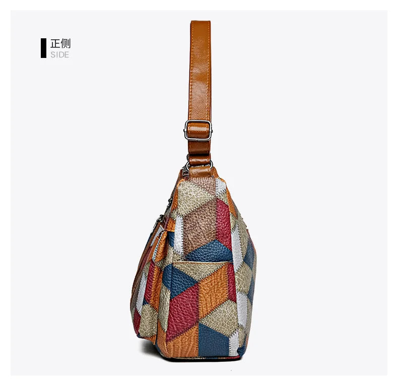 Women's Elegant Vintage Crossbody Bag Trendy HandBag Fashion Multi-pockets Shoulder Bag All-match Retro Crossbody Bag for Daily