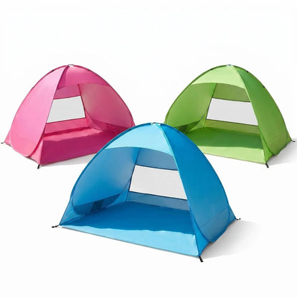 1-Piece Instant Pop-Up Beach Tent for Family, Spacious Triangle Outdoor Shade with Carrying Bag – Lightweight Polyester, Portable for Camping, Hiking & Travel