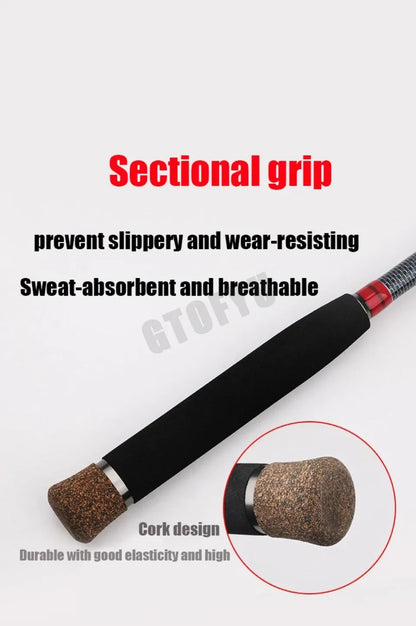 1.6M Saltwater Offshore 100-300g Casting/Spinning Carbon Fiber Boat Fishing Rod Portable Travel Fishing Rod EVA Handle Surf Rod
