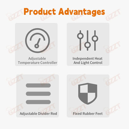 Stainless Steel Electric Commercial 2 Tier Dry Heating Fried Food Hamburger Pizza Warmer Showcase Dry Food Warmer Display