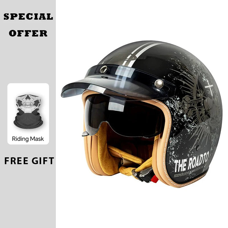 Men Women Open Face Motorcycle Helmets DOT Approved Jet Helmet Capacete De Moto ABS Material Moto Equipments ECE Certified