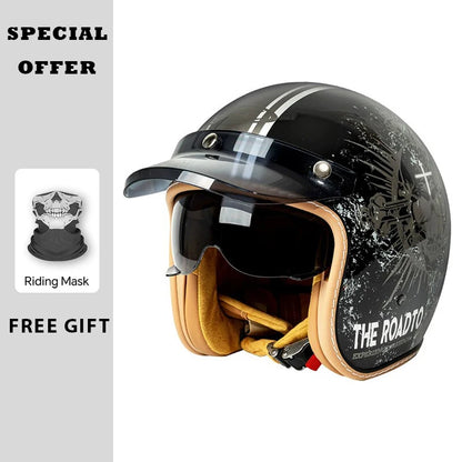 Men Women Open Face Motorcycle Helmets DOT Approved Jet Helmet Capacete De Moto ABS Material Moto Equipments ECE Certified
