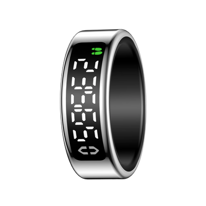 Smart Ring + Case Display Screen Touch Health Monitor Gesture Swipe Video/Brush Tiktok 5ATM Waterproof Smartring for Men Women