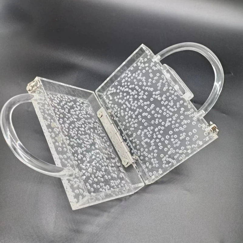 Acrylic Bubble Transparent Bag New Trendy Evening Clutch Handbag Designer Luxury Brand Bags Square Women's Shoulder Tote Wallet