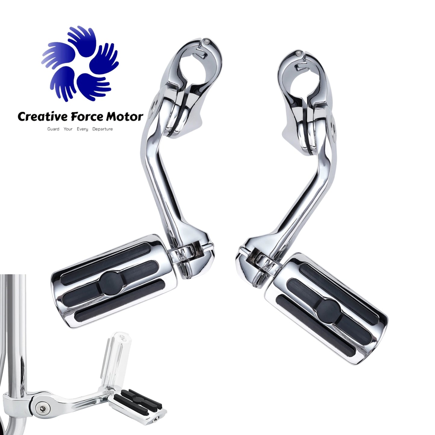 Motorcycle 1 1/4" Highway Footrest Engine Guard Mount Footpegs For Harley Road King Sportster 1200 Iron 883 Electra Street Glide