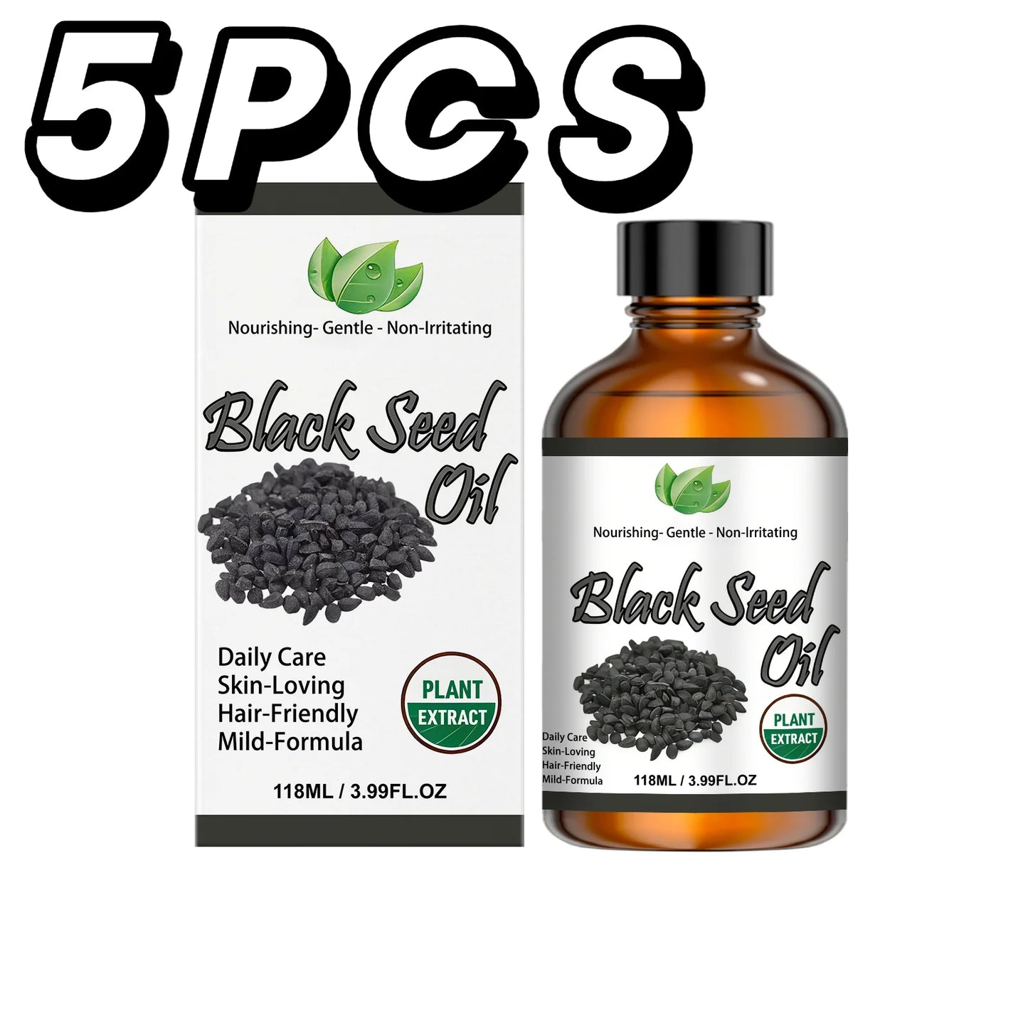 Pure Black Seed Oil Essence Multipurpose Deep Nourishing Oil for Face Body Hair Scalp Soothing Hydrating Refreshing Skincare Oil