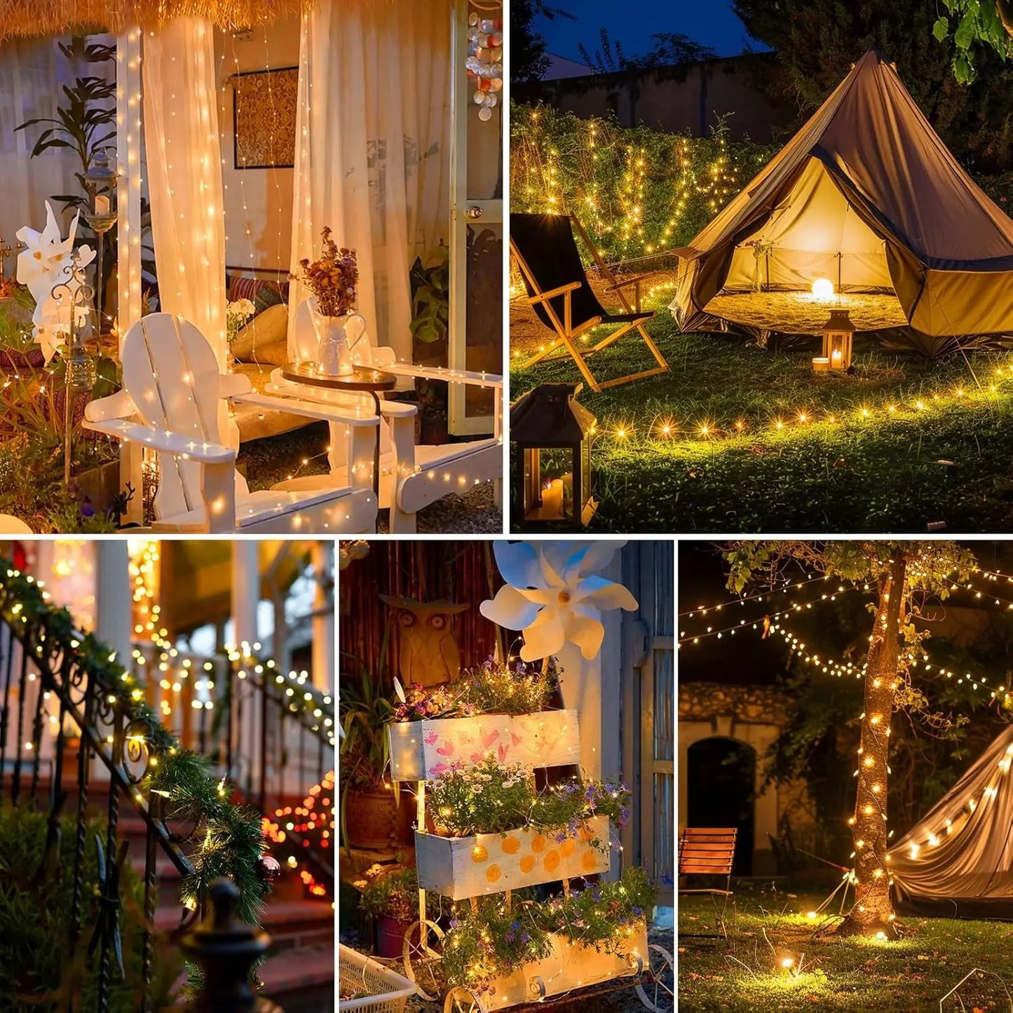 Solar Fairy String Lights Outdoor LED String Lights 8 Modes IP65 Waterproof for Christmas Garden Balcony Patio Tree Yard Decor