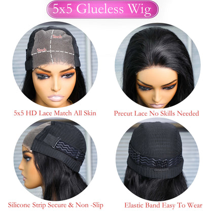4x4 5x5 HD Lace Frontal Glueless Bob Wig Human Hair 10 Inch Straight Human Hair Wig Pre Plucked HD Short Bob Lace Front Wig 13x4
