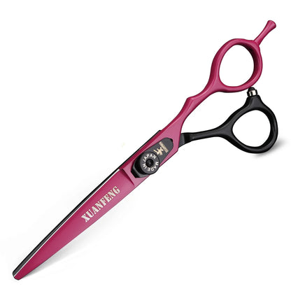 Spring clip screw double color hair scissors 6 inch 9cr18 steel barber cutting scissors and thinning scissors
