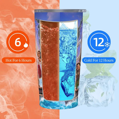 Moana and Pua Cartoon Movie Insulated Tumbler with Straws Stainless Steel Coffee Mugs Double Wall Car Bottle Cups 20oz