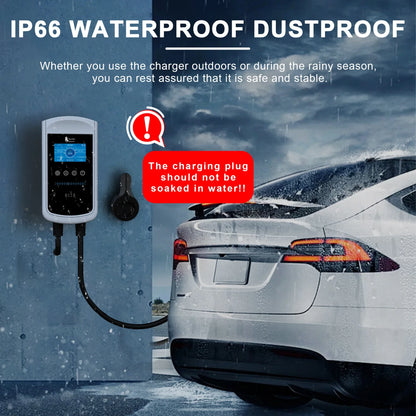 feyree GB/T Socket EV Charger 7.6kw 32A Wallbox 4.3 inch Big Screen APP Charge History Record 11kw 22kw 3 Phase Charging Station