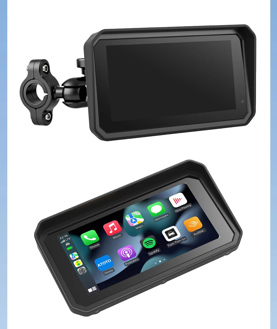 6.25 Inch Portable Quick Disassembly Motorcycle Carplay Android Auto GPS for Moto Navigation IP67 Waterproof IPS Display TPMS