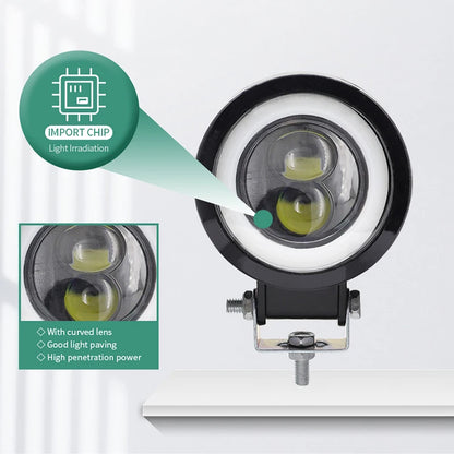 Motorcycle Headlights 3 Inch 30W Round Angel Eyes LED Lens Spotlights Fog Lamp Beam Motorcycle Accessories Driving Work Light