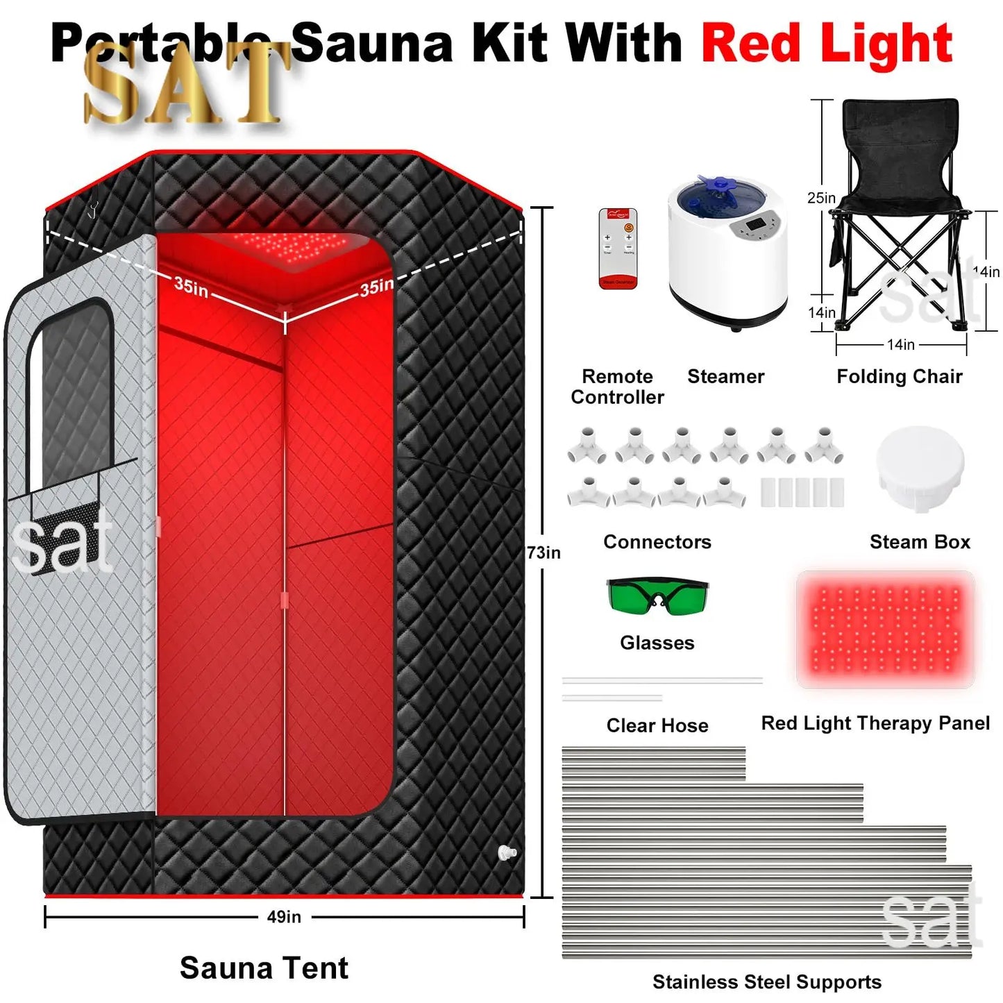 For Salle De Sauna Spa Tubs &  Rooms Indoor Outdoor Infrared Portable Tent Sauna Heater Kit with Control Panel
