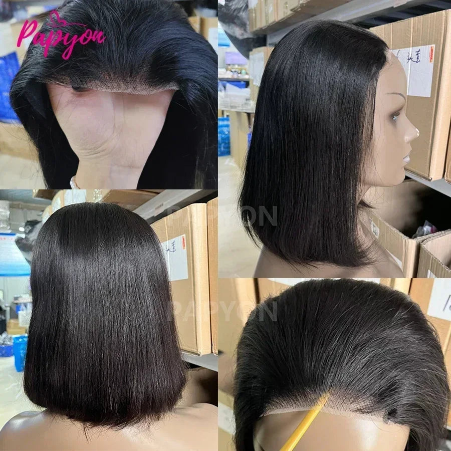 2026 NEW Short Bob Wigs Straight Glueless Wig Ready To Wear  Wigs Pre Cut Elastic Drawstring Upgraded No Glue Lace Air Wig