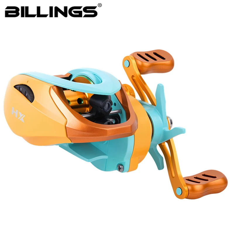 BILLINGS Baitcaster Reel,Ultralight Baitcasting Fishing Reel,7.2:1 Gear Ratio,Metal Spool,Max Darg 6KG,for Freshwater Saltwater