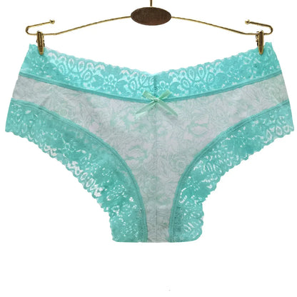 Sexy Lace Women Panties Cotton Underwear Girls Bow Briefs New Ladies Bikini 5 Pcs/set
