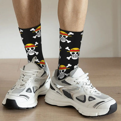 Fashion Men's Socks Harajuku Tony Tony Choppers Sock Luffys Zoros Trafalgar Law Anime Women's Socks Spring Summer Autumn Winter