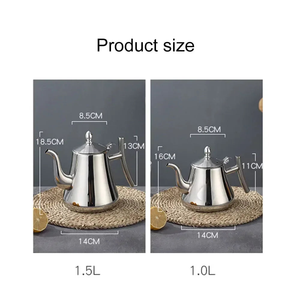 1L/1.5L Gold Teapot with Infuser Stainless Steel Water Kettle Tea pot Polish Fashion Durable Coffee Cold Water Pot Home Tea Tool