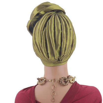 Raw Silk Big Rose Flower African Turban Caps for Women Headwear Head Wraps Nigerian Wedding Geles Party Headgear Bonnet