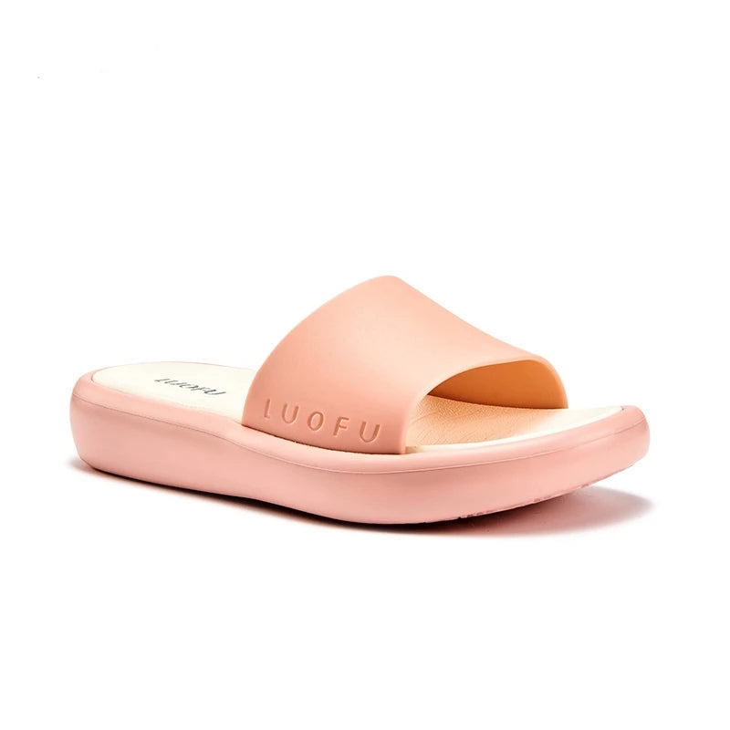 LUOFU Ladies Slippers Anti-Slip Soft Sole Fashionable Thick Bottom Women's Slip-On Shoes Comfortable Home Footwear