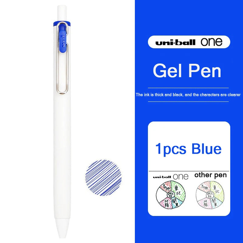 uni-ball one Mitsubishi Limted Gel Pen,Black/Red/Blue/Navy Blue Core Black Technology Signing Canetas for homework,test,meeting