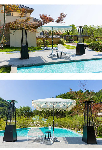 Seaside Resort Beach Umbrella Courtyard Tassel  Pool Terrace Parasol Square Umbrella